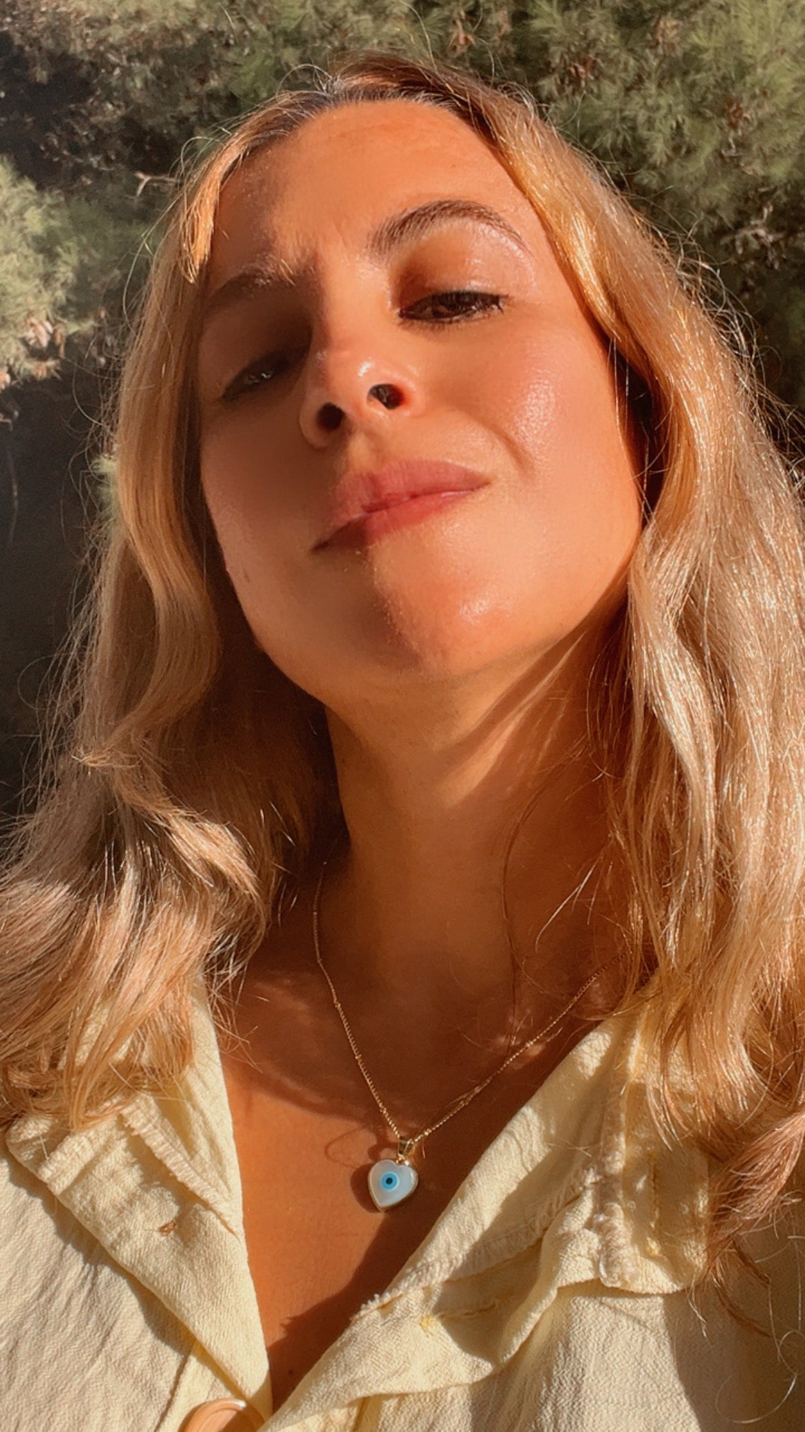 Collar corazón ojo turco