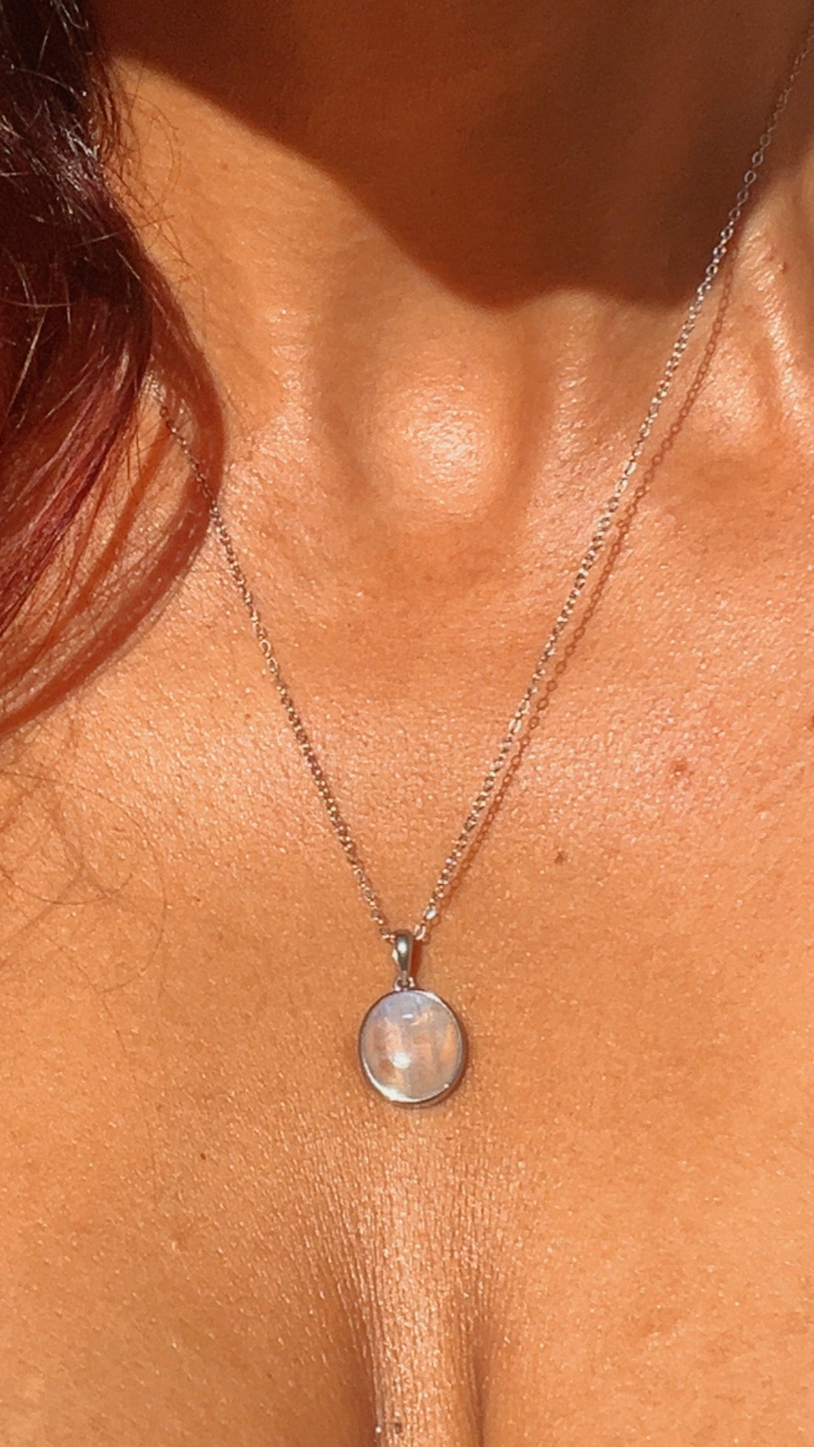 Collar Piedra Luna Plata