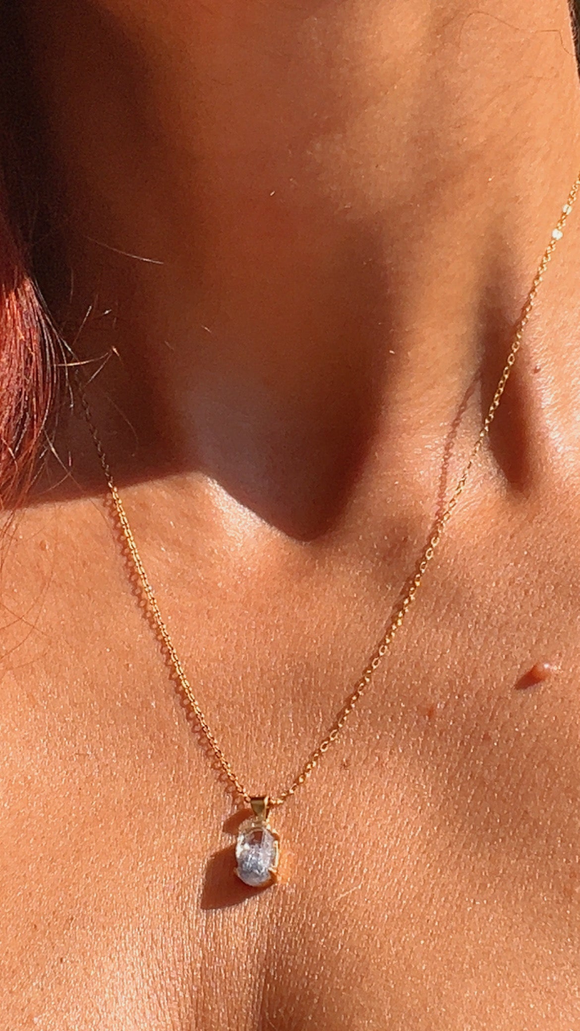 Collar Dumortierita Plata Bañado en Oro
