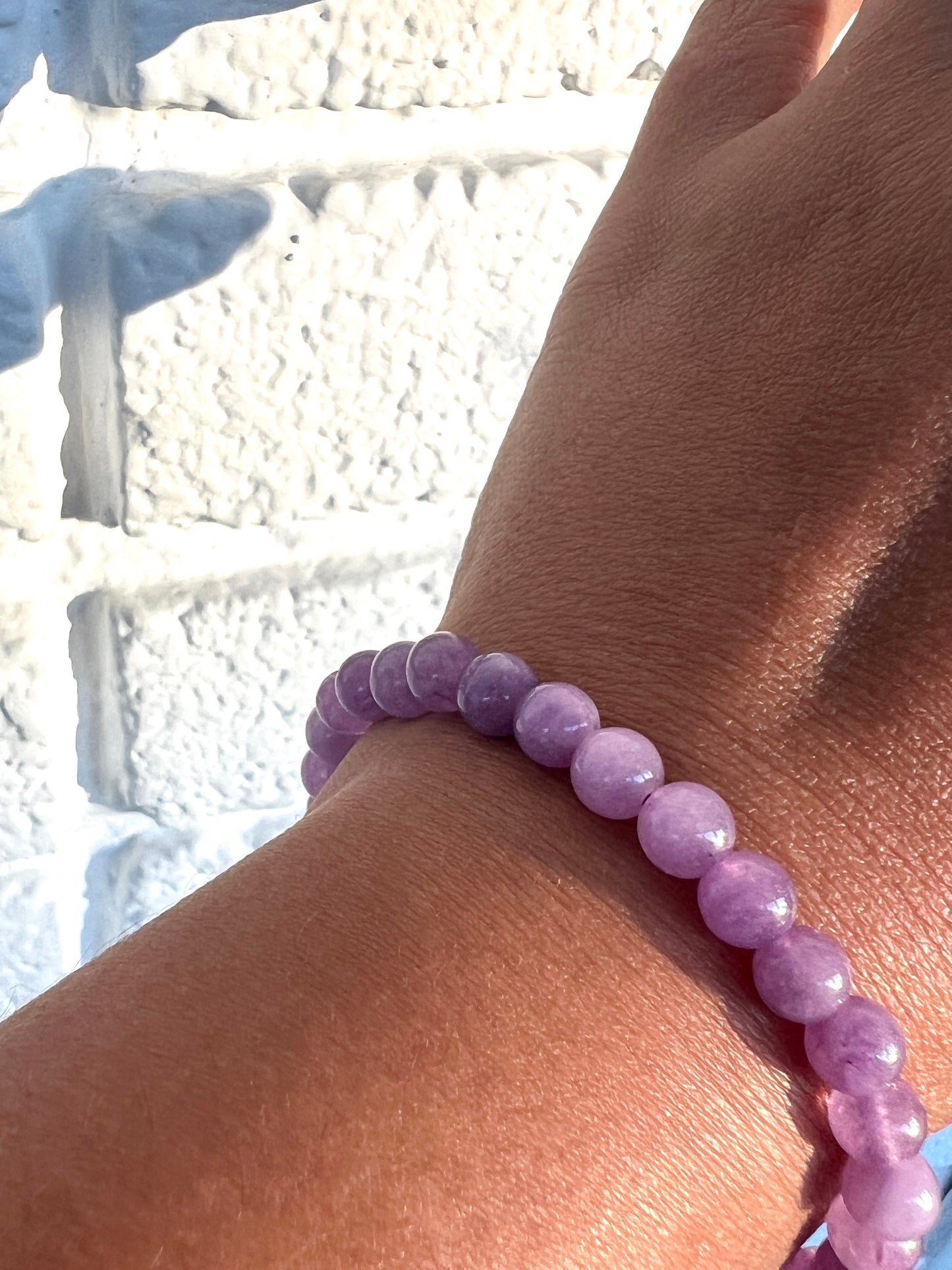 Pulsera Bolitas Calcedonia Violeta