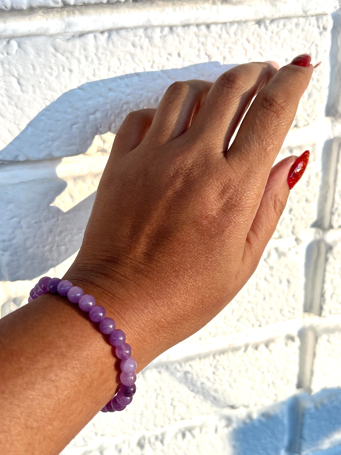 Pulsera Bolitas Calcedonia Violeta