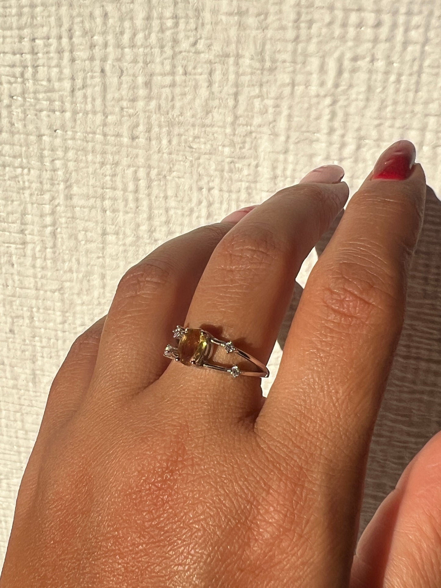 Anillo citrino plata