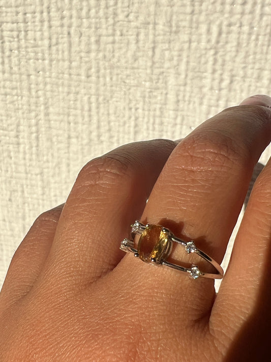 Anillo citrino plata