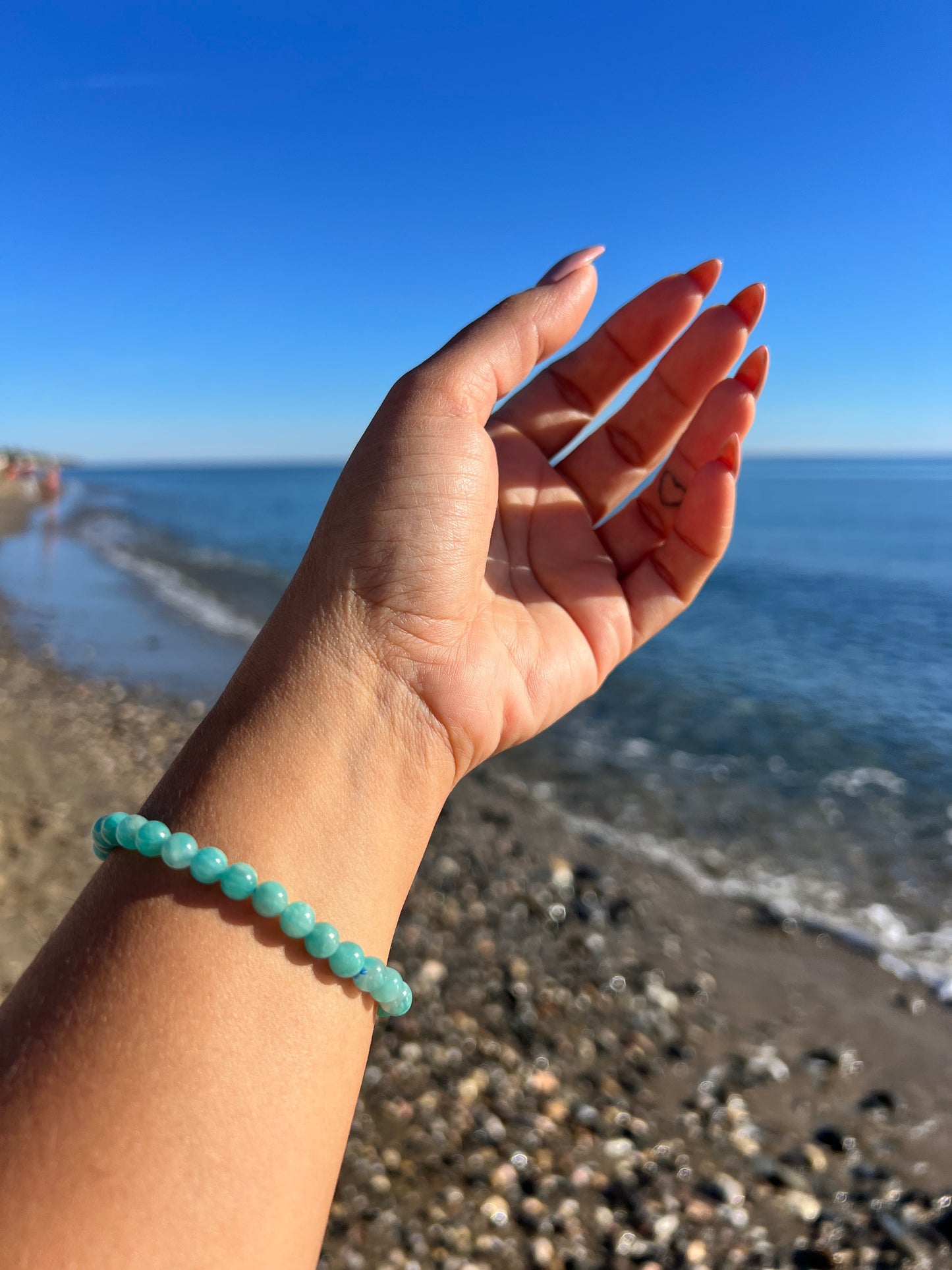 Pulsera bolitas Amazonita