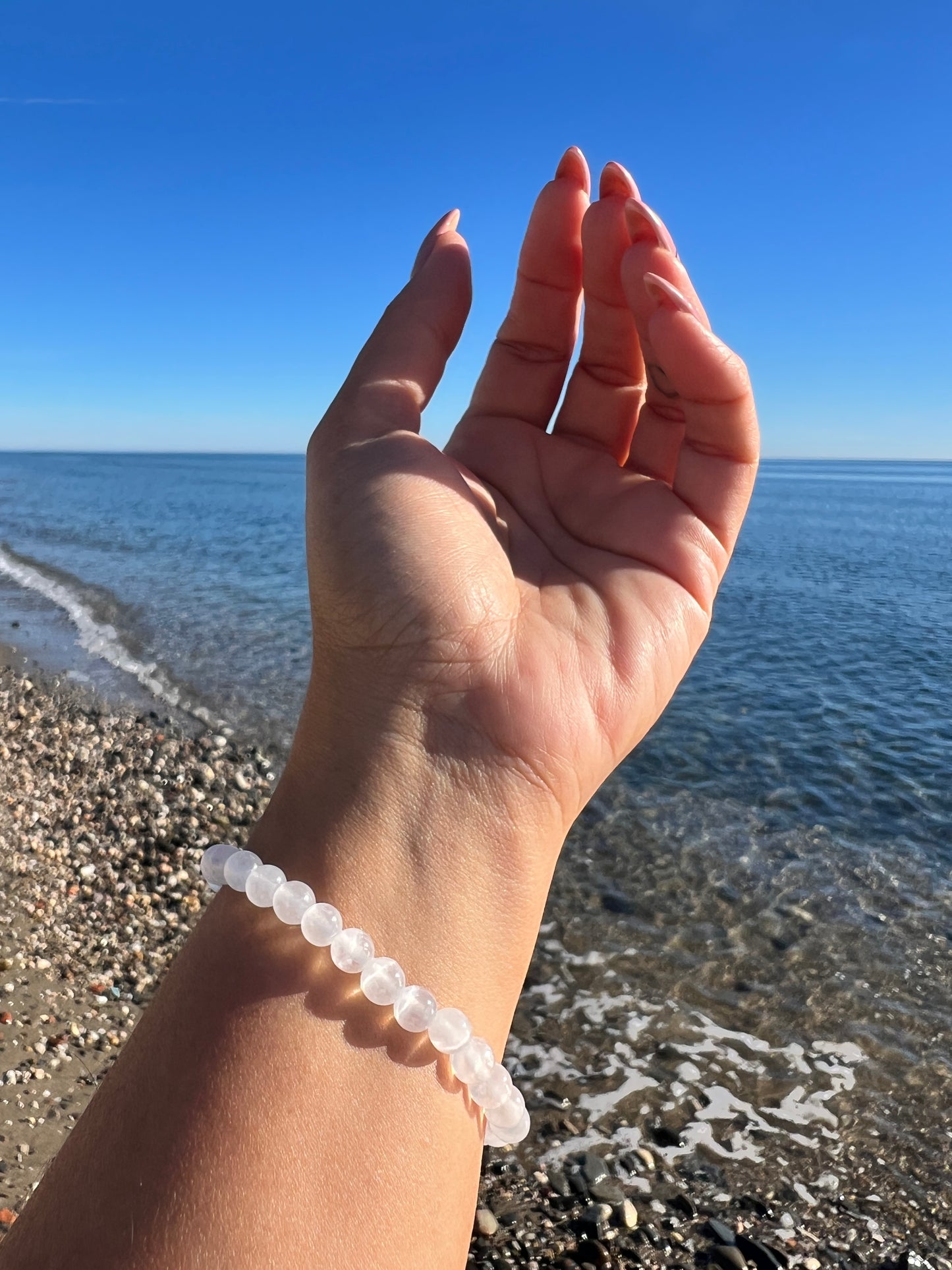 Pulsera bolitas Selenita